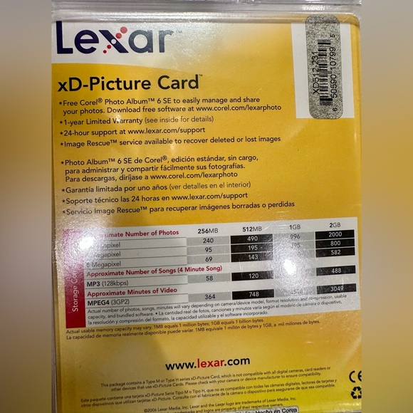 Lexar / Olympus xD Picture Type M or H — 512MB Camera Memory Card — NEW - Picture 4 of 5